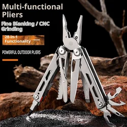 Nuevo tipo de alicates multifuncionales para acampar, portátiles, de acero inoxidable, para exteriores, totalmente de acero, con proceso de perforación de precisión