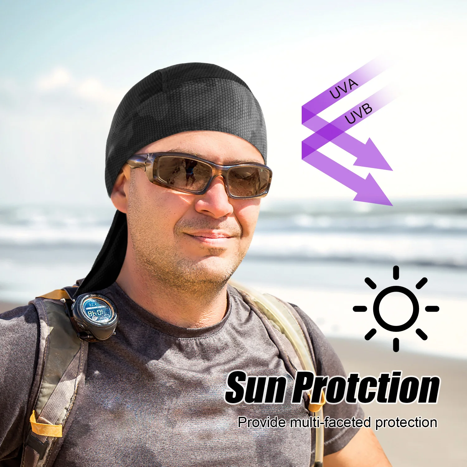 Sombreros de Bandana de secado rápido, gorros transpirables de camuflaje, forro de casco de Ciclismo de enfriamiento, deporte al aire libre, gorra de calavera para correr, trapos para la cabeza - imagen 3