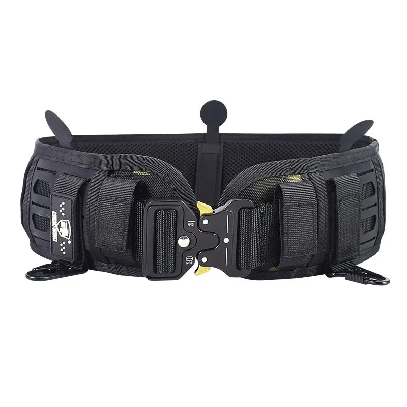 Pretina táctica para hombre, cinturón Molle multifuncional con corte láser, equipo de caza para adiestramiento al aire libre ajustable de alta calidad AQB156