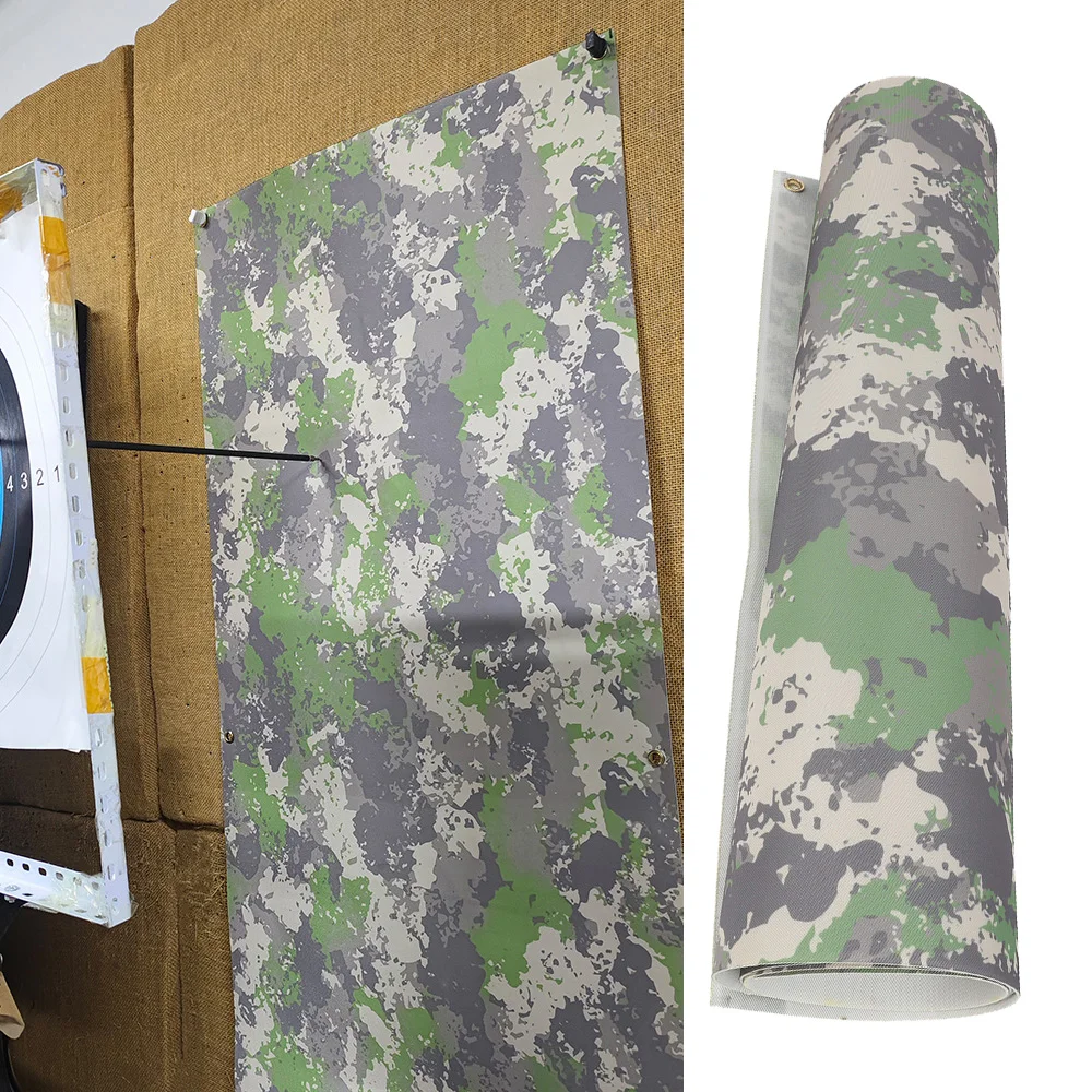 Tela de respaldo de 1,5 m de longitud, estera de red resistente, color negro/camuflaje, tiro con arco, práctica de entrenamiento, accesorios de caza