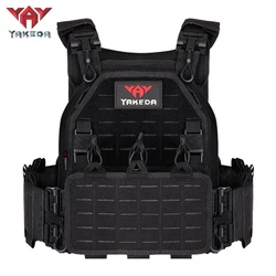 Chaleco táctico YAKEDA, portador de placa de caza al aire libre, chaleco protector ajustable, portador Airsoft, equipo de combate