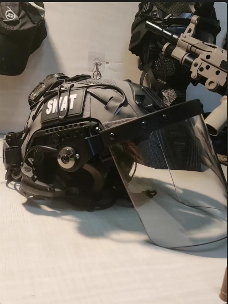 Casco táctico MICH protección antidisturbios visera transparente - imagen 5