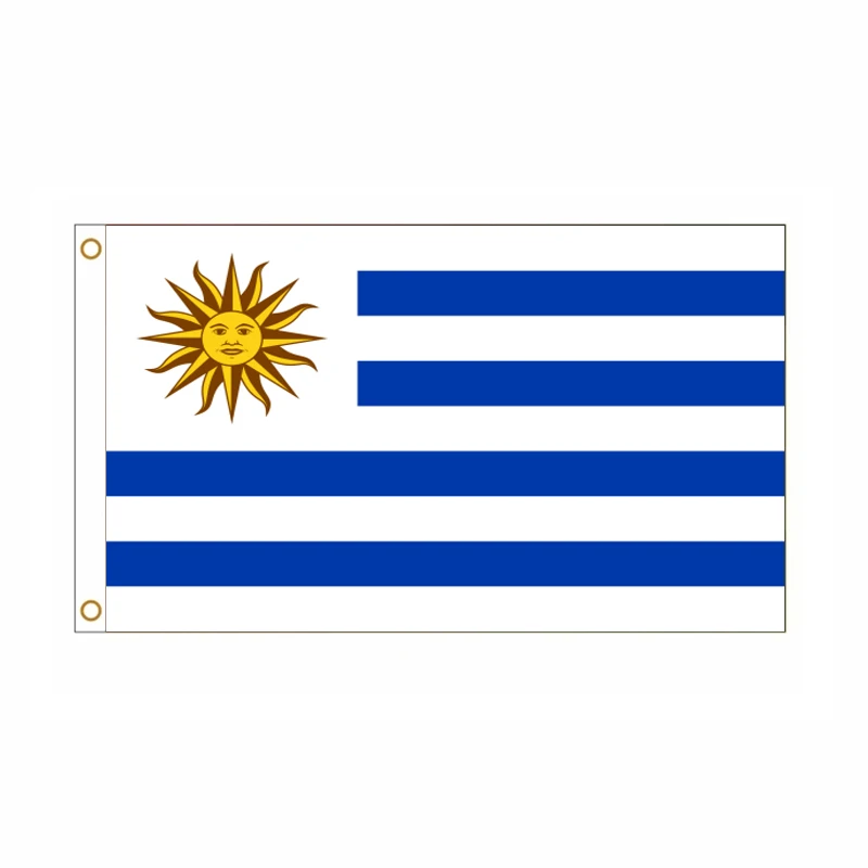 5 unids/lote bandera nacional de Uruguay 90x150cm bandera de Uruguay bandera nacional de la República Oriental de Uruguay al por mayor - imagen 2