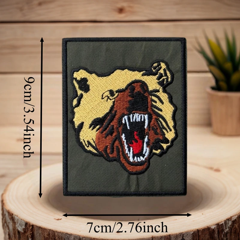 Parche bordado de oso Horrible Chevron, insignia de moral táctica con gancho y bucle, pegatinas decorativas para mochila, parches para brazalete para ropa - imagen 3
