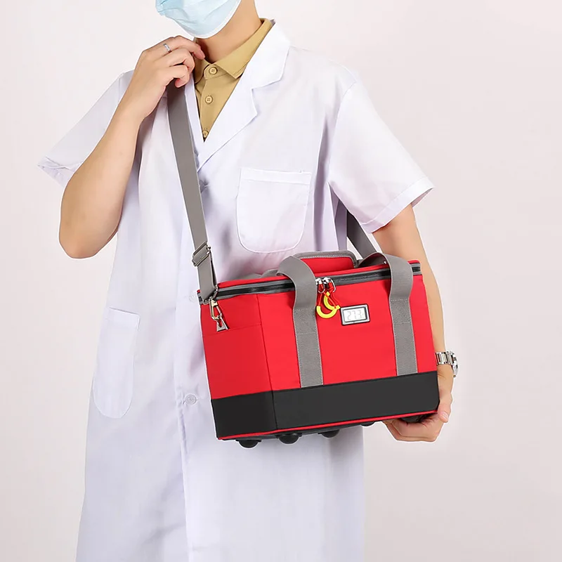 Bolsa enfriadora de insulina, bolsa enfriadora aislada con pantalla de temperatura para conservación, transporte, medicina, vacunas en sangre, muestra biológica - imagen 3