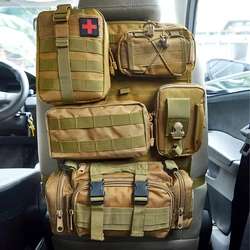 Organizador MOLLE trasero para vehículo con bolsas extraíbles tácticas