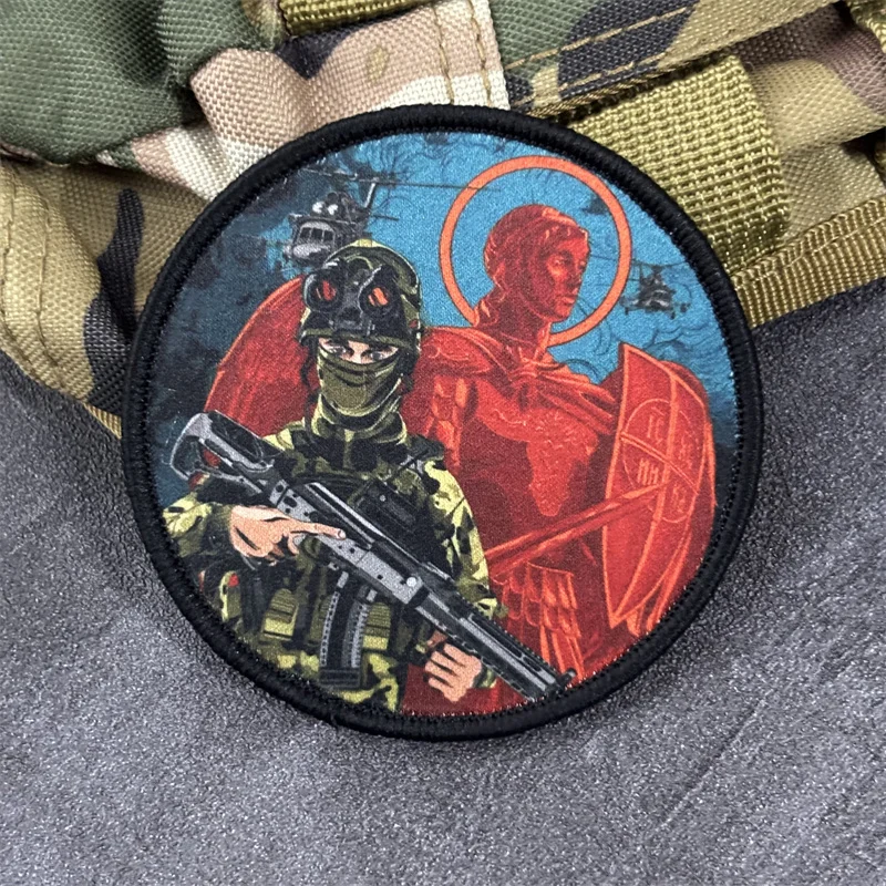 Parche estampado de "ángeles y Jesús", insignias de moral táctica, parches militares con gancho, pegatinas para mochila y ropa - imagen 5
