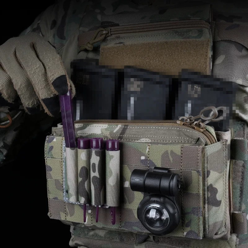 Bolsa táctica de palo de luz Molle, bolsa de transporte de palo brillante, Panel portátil, paquete de 4 palos luminosos, bolsa de tienda para caza al aire libre - imagen 2