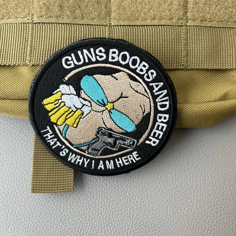 Parches bordados de belleza para arma de cerveza, gancho y bucle, pegatina táctica DIY, insignia de moral, decoración para ropa y mochila - imagen 2