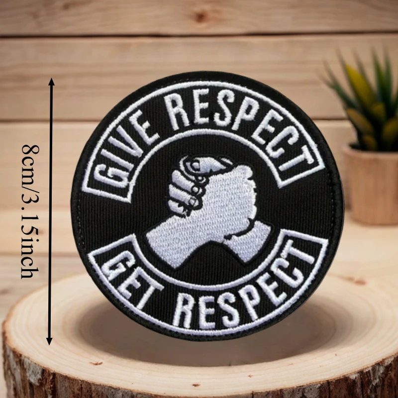 Dar Respect-Get Respect parche bordado 3D chaleco táctico gancho y bucle insignia moral mochila pegatinas brazalete parches para ropa - imagen 3