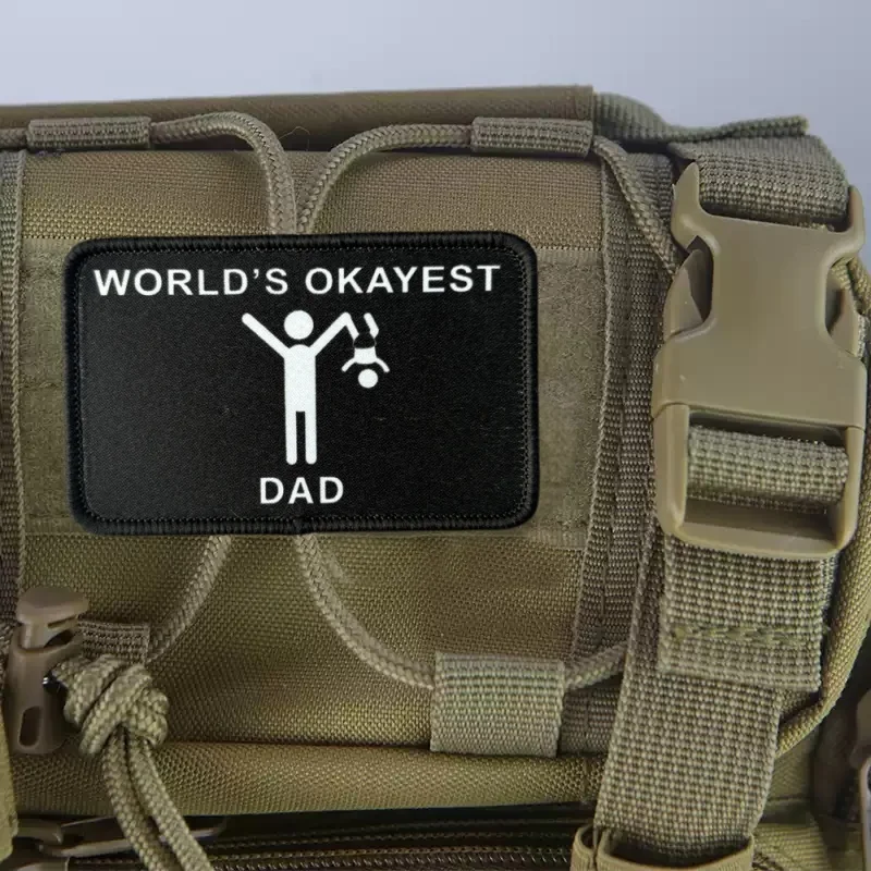 Parche con insignia de moral táctica para papá más bueno del mundo, brazalete con estampado, gancho, parches militares, mochila, accesorios de ropa, pegatina - imagen 3
