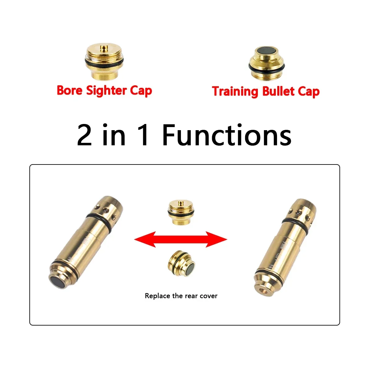 Palo de entrenamiento láser de 9x19mm o vista de orificio 2 en 1 puntero de mira láser de doble uso para fuego seco balas láser de entrenamiento de 9mm 9mm - imagen 3