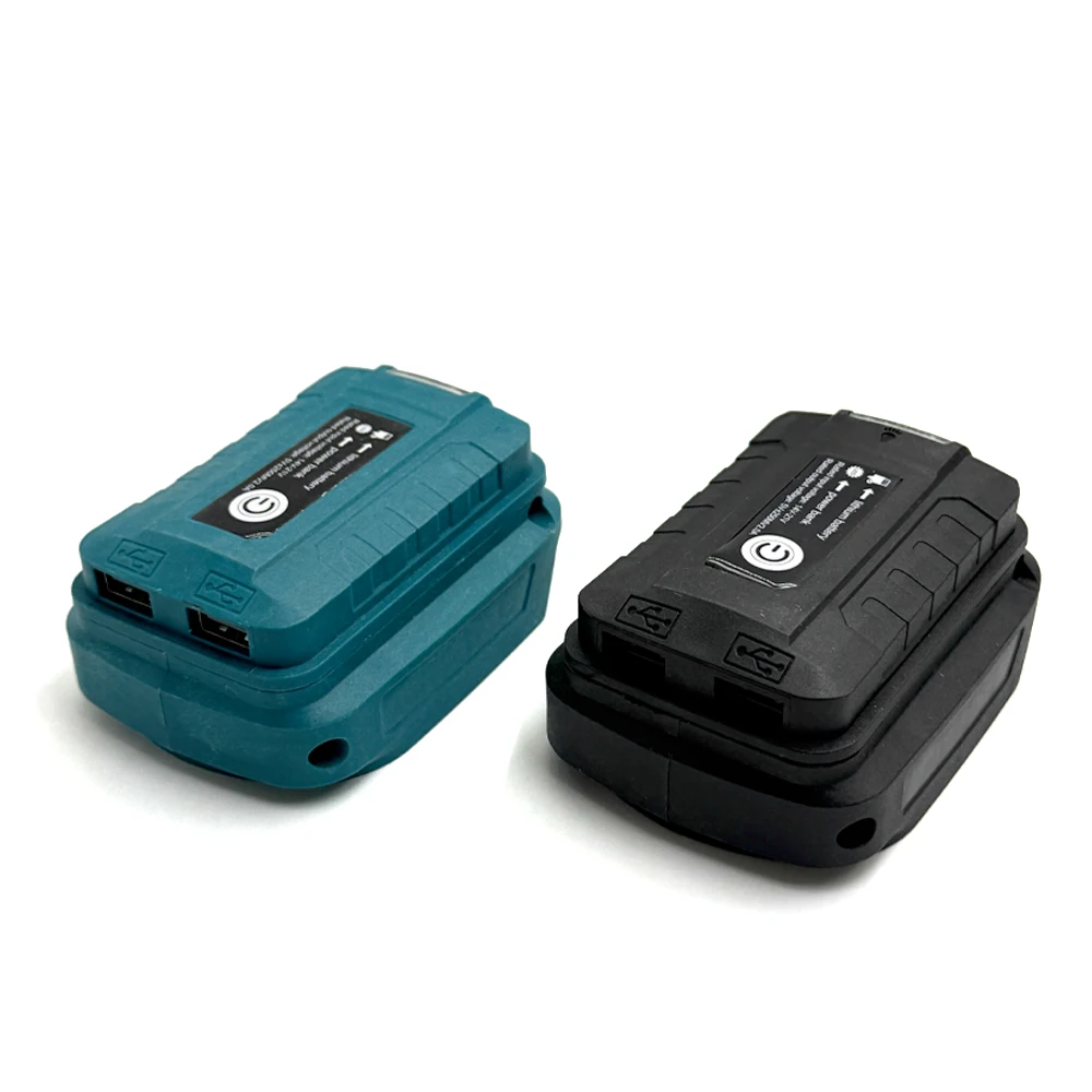 Convertidor adaptador con luz LED para batería de litio Makita de 14,4 V/18 V para Makita BL1830 BL1430 BL1850 con puertos USB duales - imagen 2
