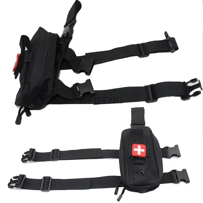 Plataforma táctica de pierna caída, bolsa Molle EDC, botiquín de primeros auxilios de emergencia EMT médico, bolsa de herramientas de utilidad IFAK con aparejo MOLLE para muslo - imagen 5