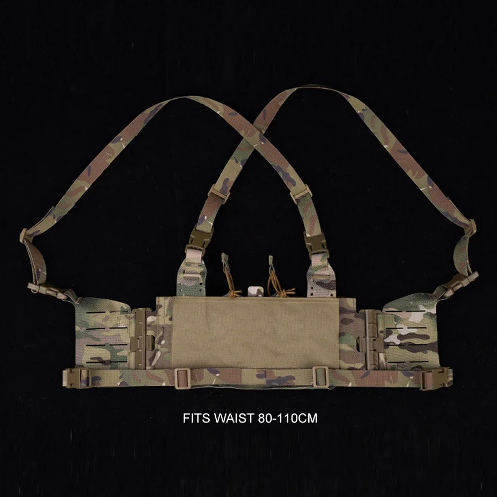 Plataforma de pecho táctica, chaleco de caza con corte láser de liberación rápida con bolsa para revistas 5,56, aparejo de pecho de caballero, equipo de tiro Airsoft - imagen 4