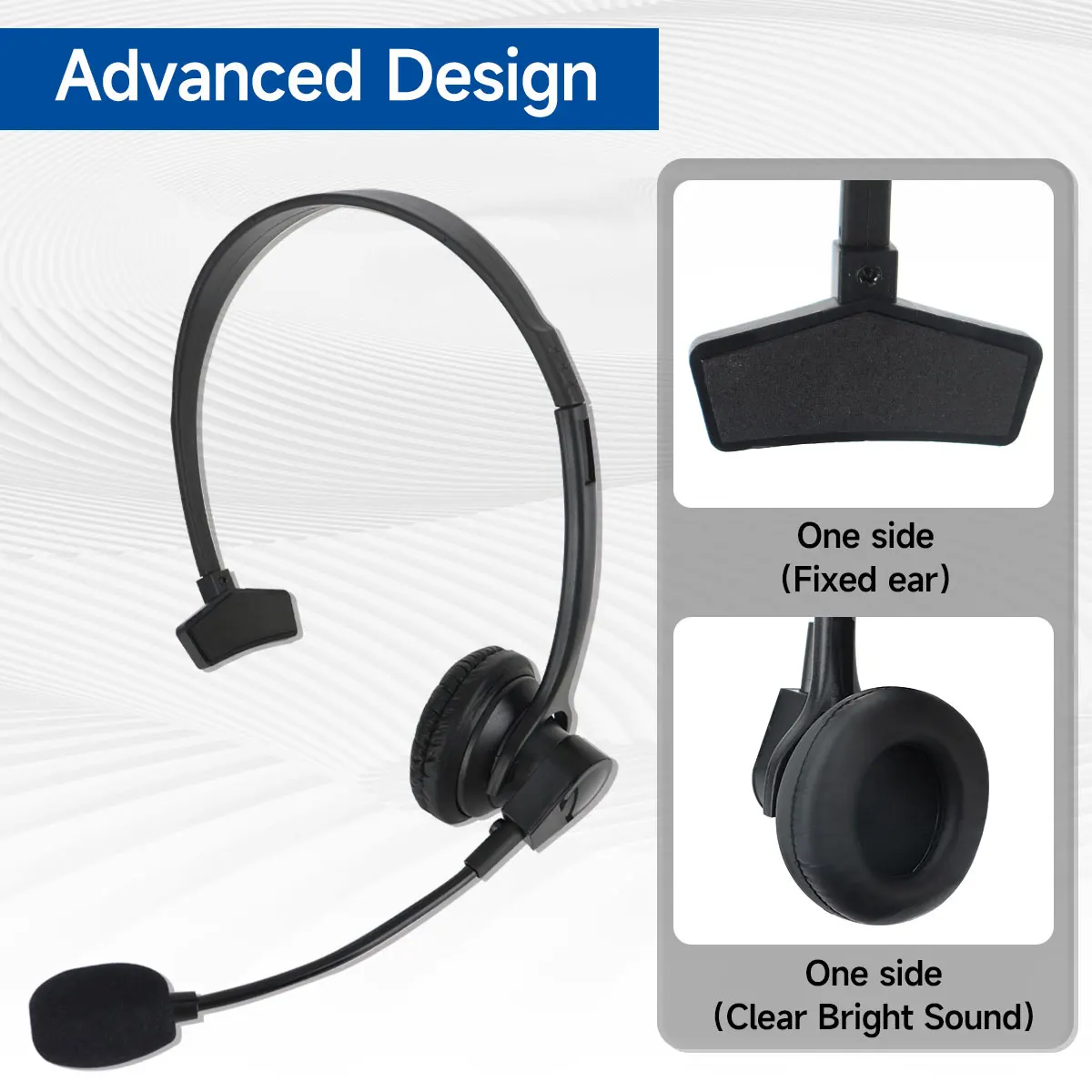 ABBREE Head Mounted Earphones 2Pin K Plug Walkie Talkie Headset PTT/VOX Mic For Baofeng UV-5R UV-21 UV-5RH Quansheng UV-K5 UV-K6 - imagen 4