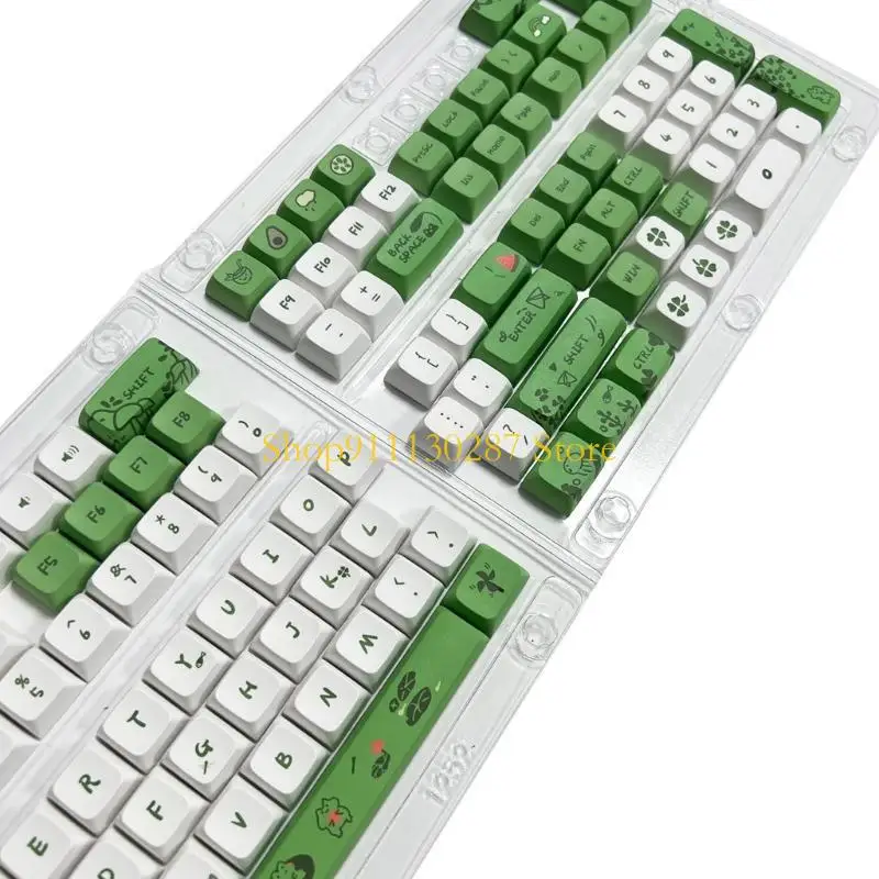 J1HC XDA Perfil KeyCaps 125 teclas Patrón rana dibujos animados PBT grueso para juegos teclas reemplazo bricolaje - imagen 3