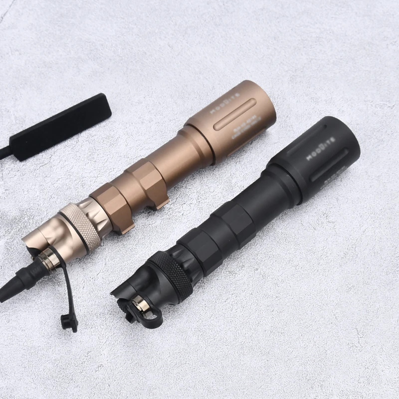 WADSN PLHv2-linterna LED blanca para arma de Airsoft, luz de explorador de alta potencia para caza, 18650 lúmenes con tapa trasera doble de Metal, 1300 - imagen 2