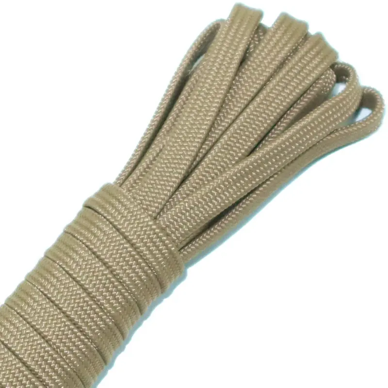 Cuerda plana de 5 yardas, cuerda de paraguas de nailon estándar militar, mango de cabeza con cremallera DIY de cuero, mango de encuadernación