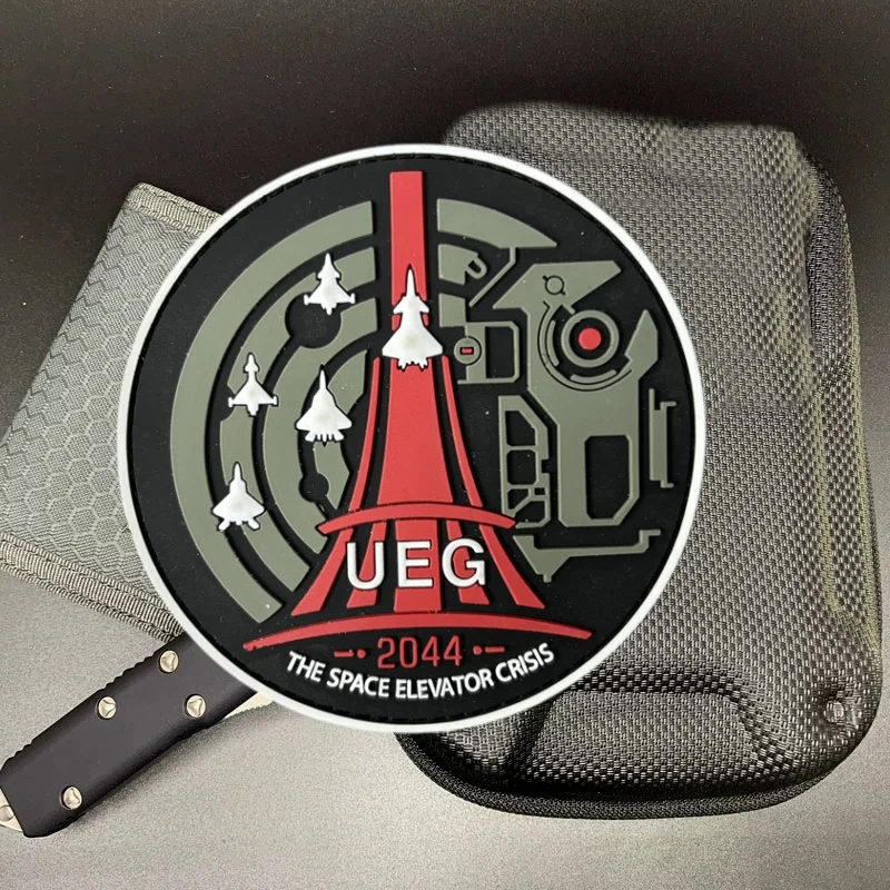 Parches de PVC THE SPACE ELEVATOR CRISISIS para ropa, insignia de moral UEG, parche militar táctico con gancho, mochila, ropa, brazalete - imagen 4