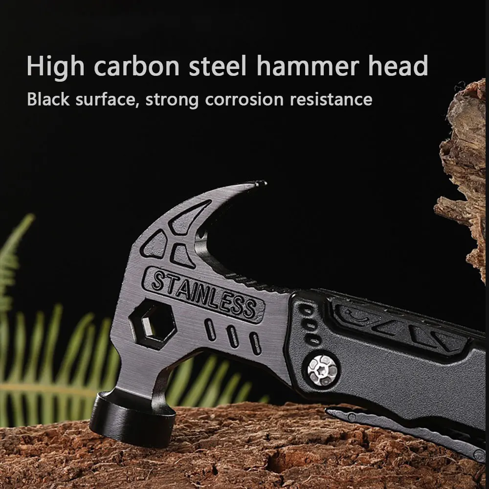Alicates plegables de acero inoxidable multifuncionales portátiles para exteriores, martillo de torcedura ennegrecido, herramientas de emergencia para acampar - imagen 5