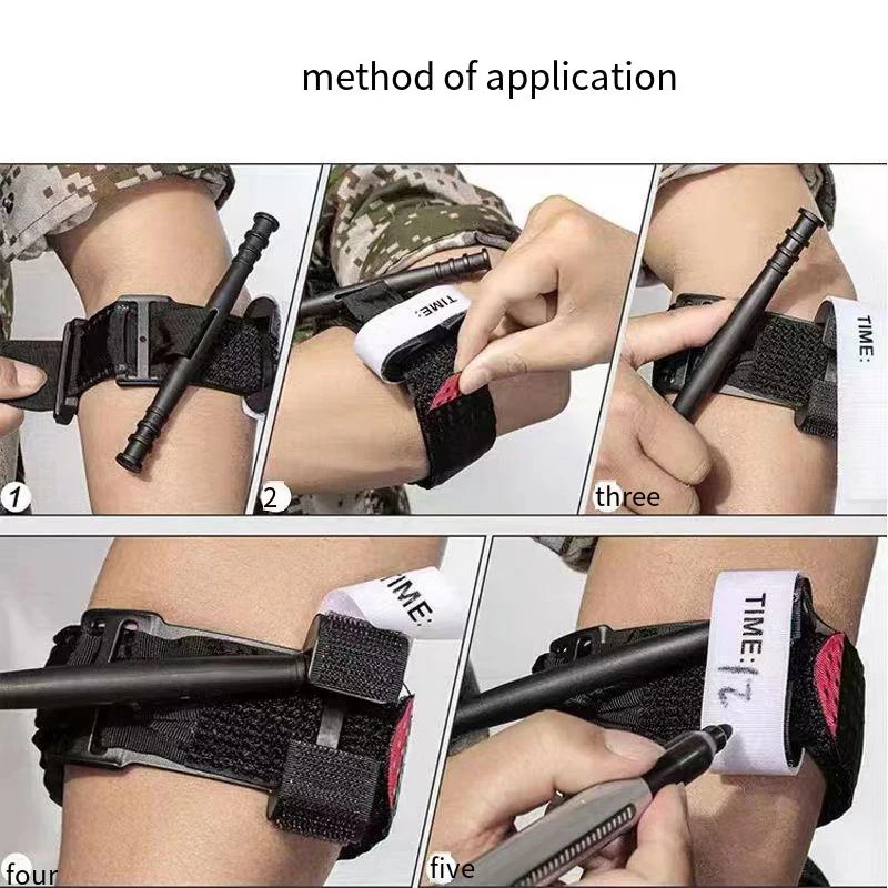 Torniquete de emergencia portátil para exteriores, equipo de primeros auxilios de liberación rápida y lenta, 65/95CM, 1/12 unidades - imagen 4