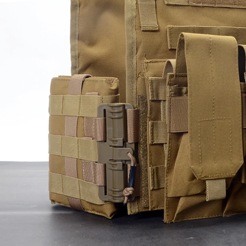 Juego de hebilla de liberación rápida para chaleco al aire libre, conversión de entrada lateral de desconexión rápida Molle con sujetador de bucle de gancho para portador de placa - imagen 5