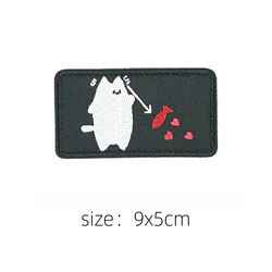 Parche gato bordado con velcro y tres flores - accesorio táctico