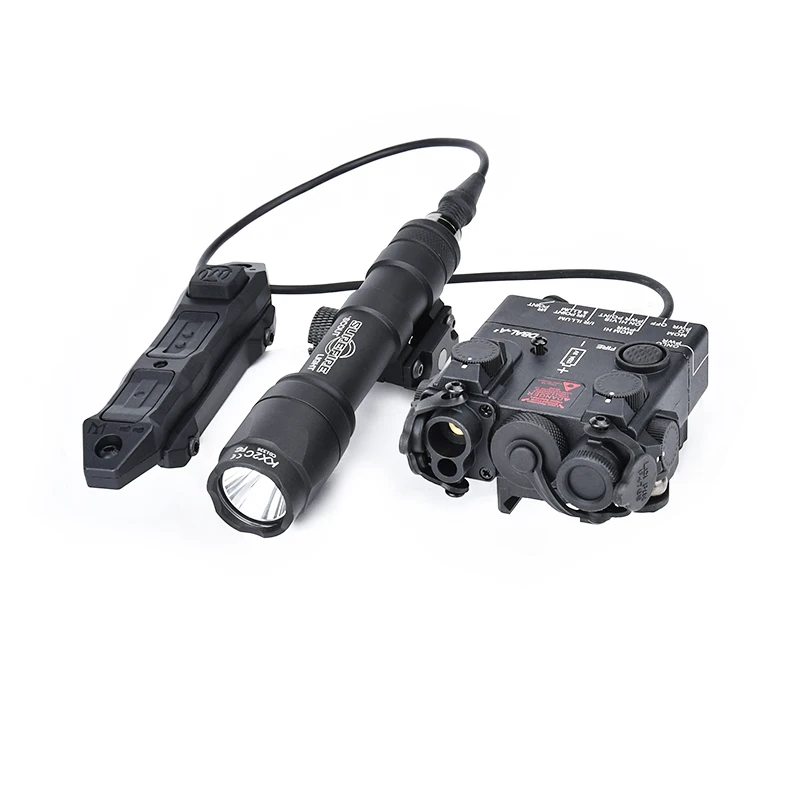 Láser táctico de Airsoft DBAL A2 con punto rojo y verde WADSN, linterna exploradora Surefir M300A M600C M600 M300, interruptor de presión de doble control - imagen 5