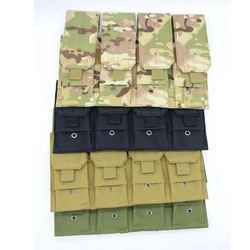 Bolsa táctica Molle de 5,56mm para revista M4 Ar15 Cs Rifle, bolsa Mag cuádruple, juego Cs, chaleco de caza de Paintball, paquete de adjuntar