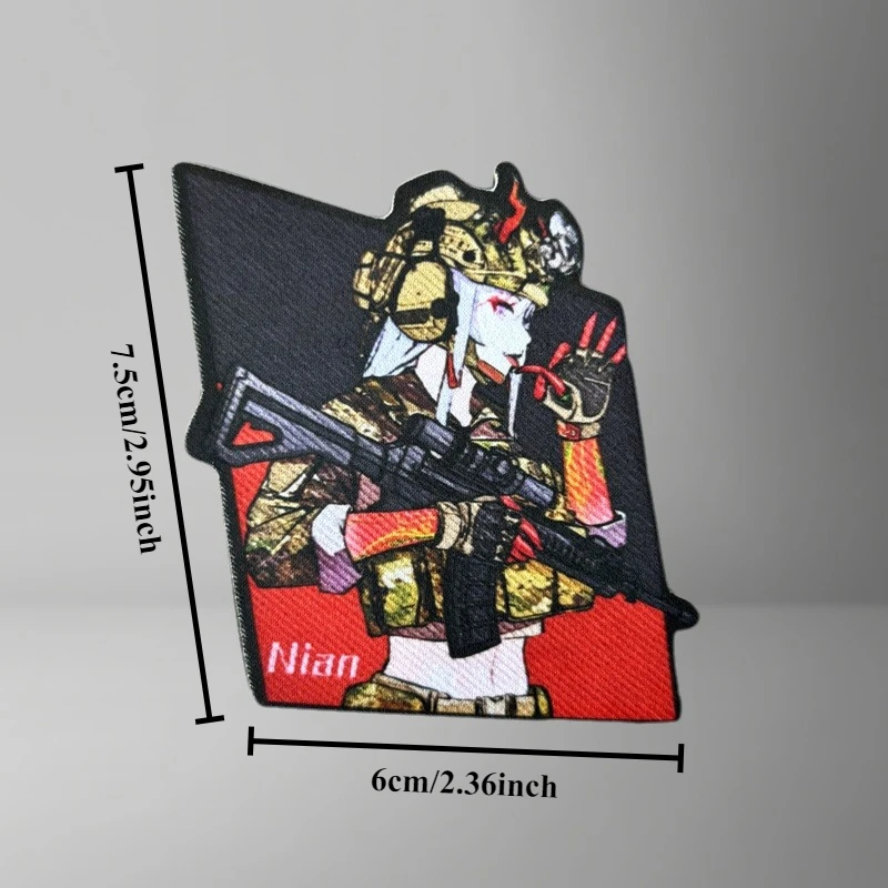 Parche estampado con insignia de moral de pistola para chica táctica, parche con gancho para ropa, parches militares, accesorios para mochila, pegatina - imagen 4