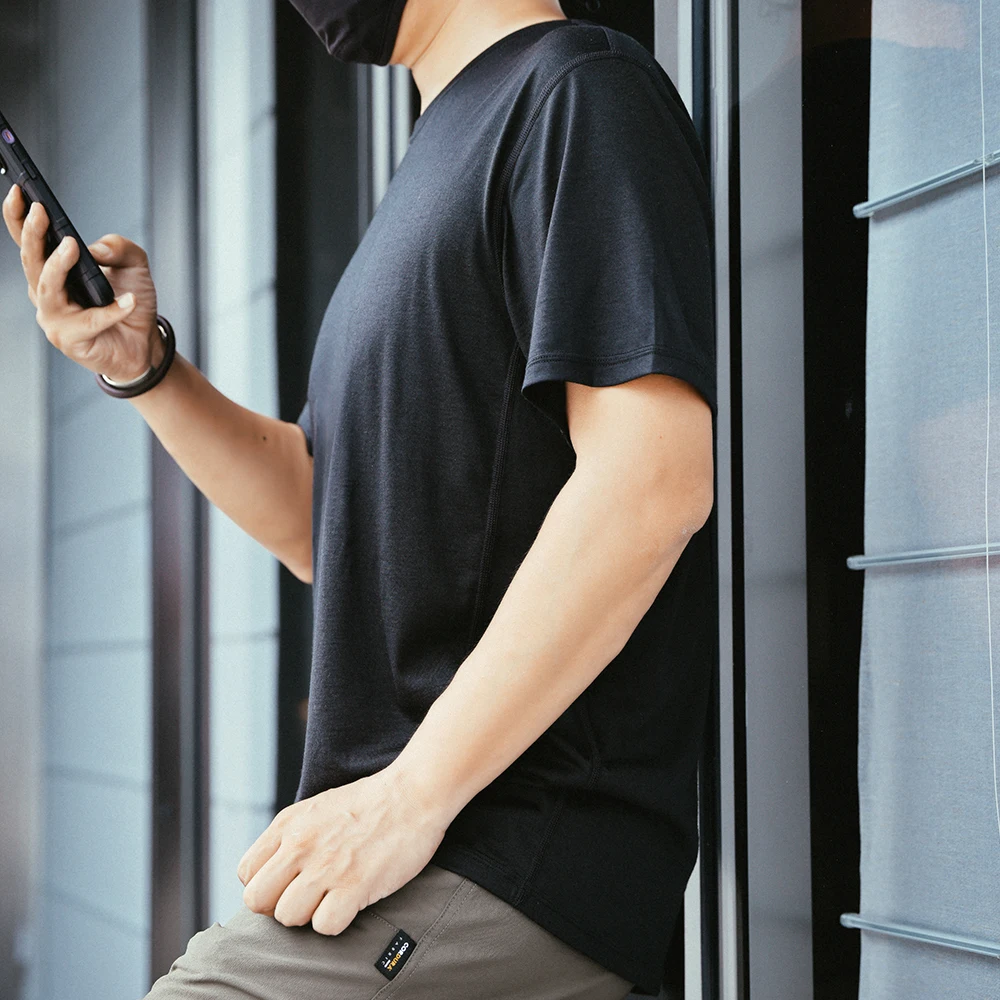 MAUHOSO-camisetas 100% de lana merina para hombre, capa Base resistente a los olores, camiseta de viaje para senderismo, camiseta interior suave - imagen 3