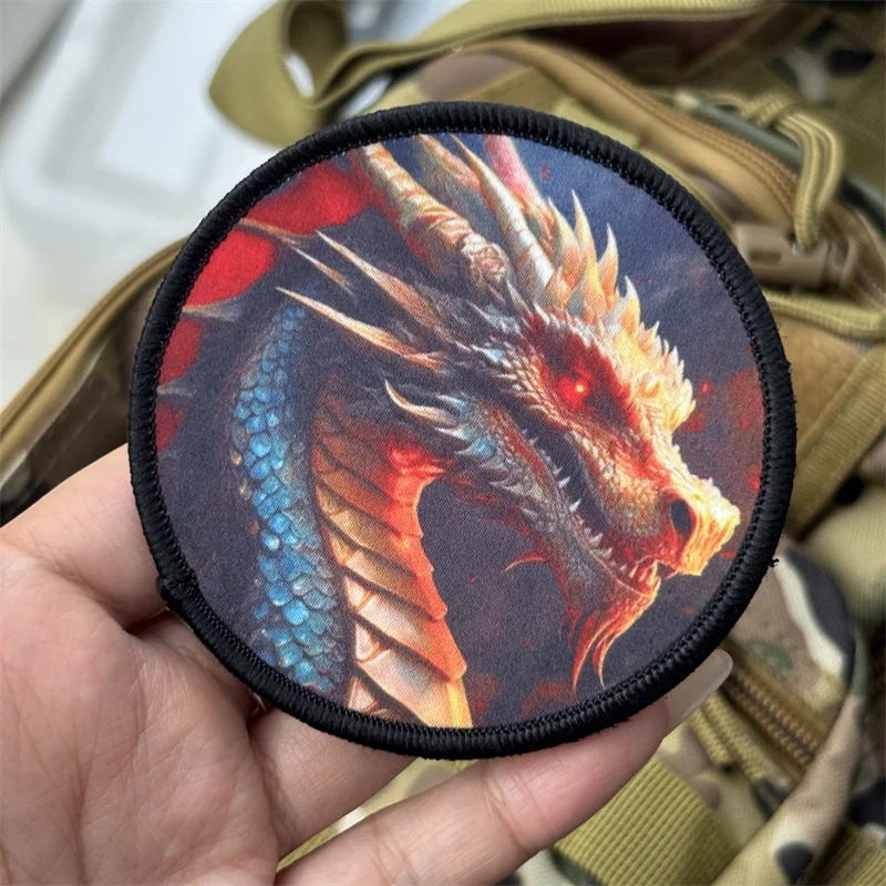 Parche táctico Loong, brazalete impreso, insignia de moral, parches de bucle de gancho, pegatinas para mochila para ropa - imagen 3