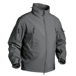 Chaqueta táctica de concha suave con capucha anti-viento invierno