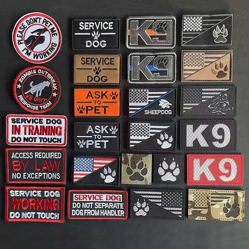 Parche bordado K9 - emblema táctico para ropa y mochila - imagen 3