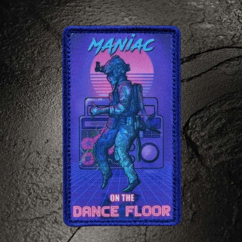 Maniac Om The Dance Floor divertido Humor moral parche de impresión táctica gancho y bucle brazalete al aire libre mochila accesorios pegatinas - imagen 4