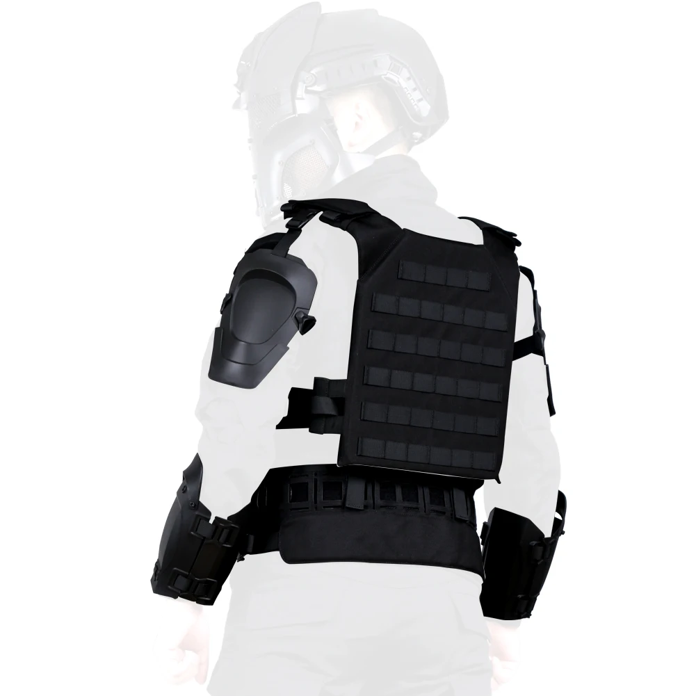 Chaleco táctico de Airsoft, conjunto de traje de armadura Militar ajustable, equipo de protección para el pecho, caza, tiro de Paintball, CS Wargame - imagen 4