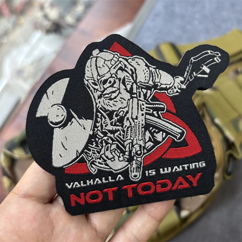 Parche de tela táctico "NO TODAY" para ropa, insignia de moral, parche militar con gancho, pegatinas para mochila - imagen 4