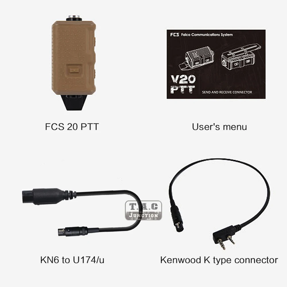 FCS-accesorios militares tácticos, auriculares RAC Comtac III V20 PTT con KN6 U174/U MTP3150 PD780 XTS KENWOOD PRC148 152 Cable - imagen 2