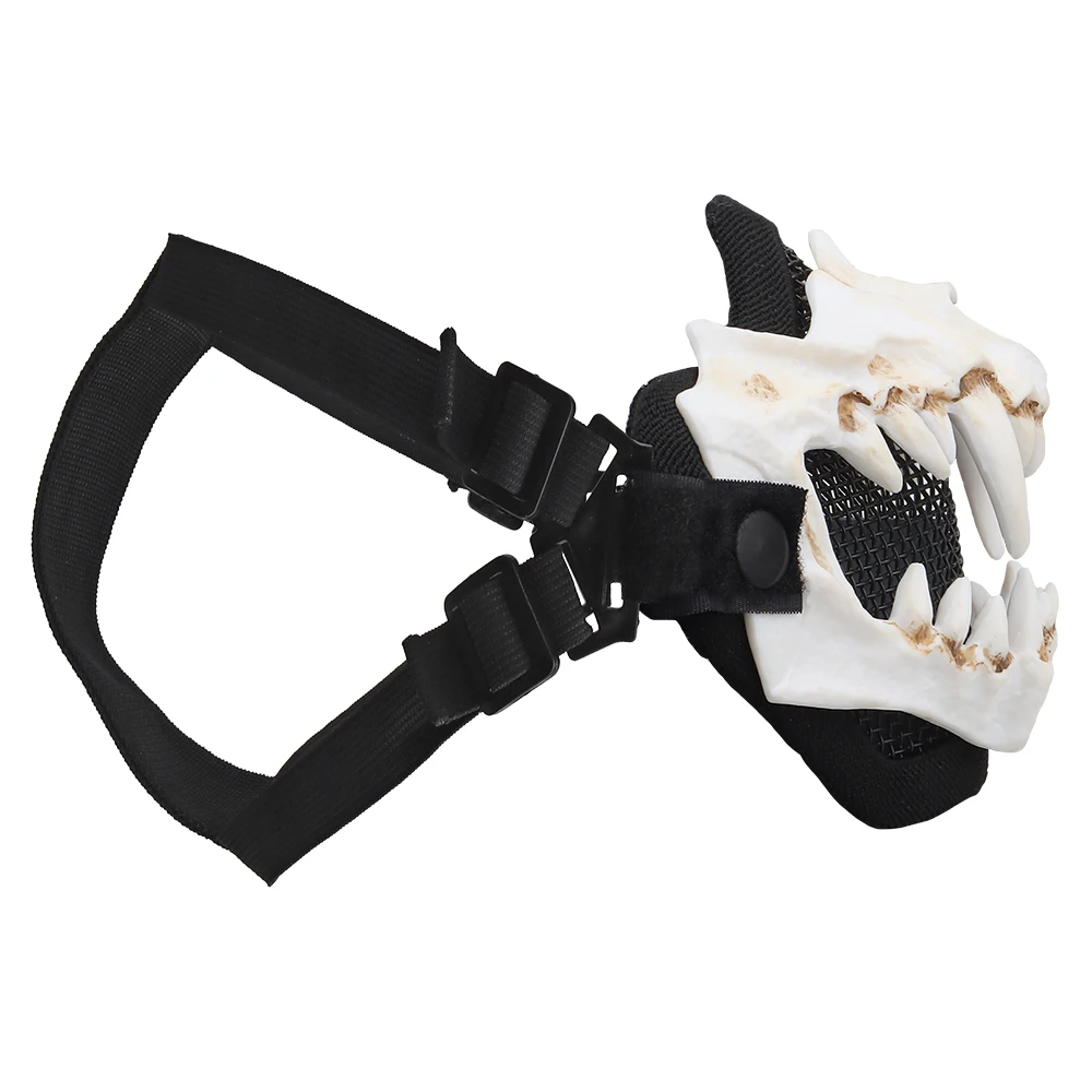 Mascarilla de media cara de malla de acero para Paintball, máscara protectora para Halloween, accesorios de caza y ciclismo - imagen 5