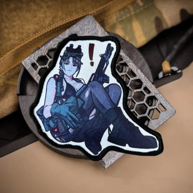 Parche táctico de Anime para chica en ropa, insignia de moral, brazalete impreso, gancho, parches militares, accesorios para mochila, pegatinas - imagen 4