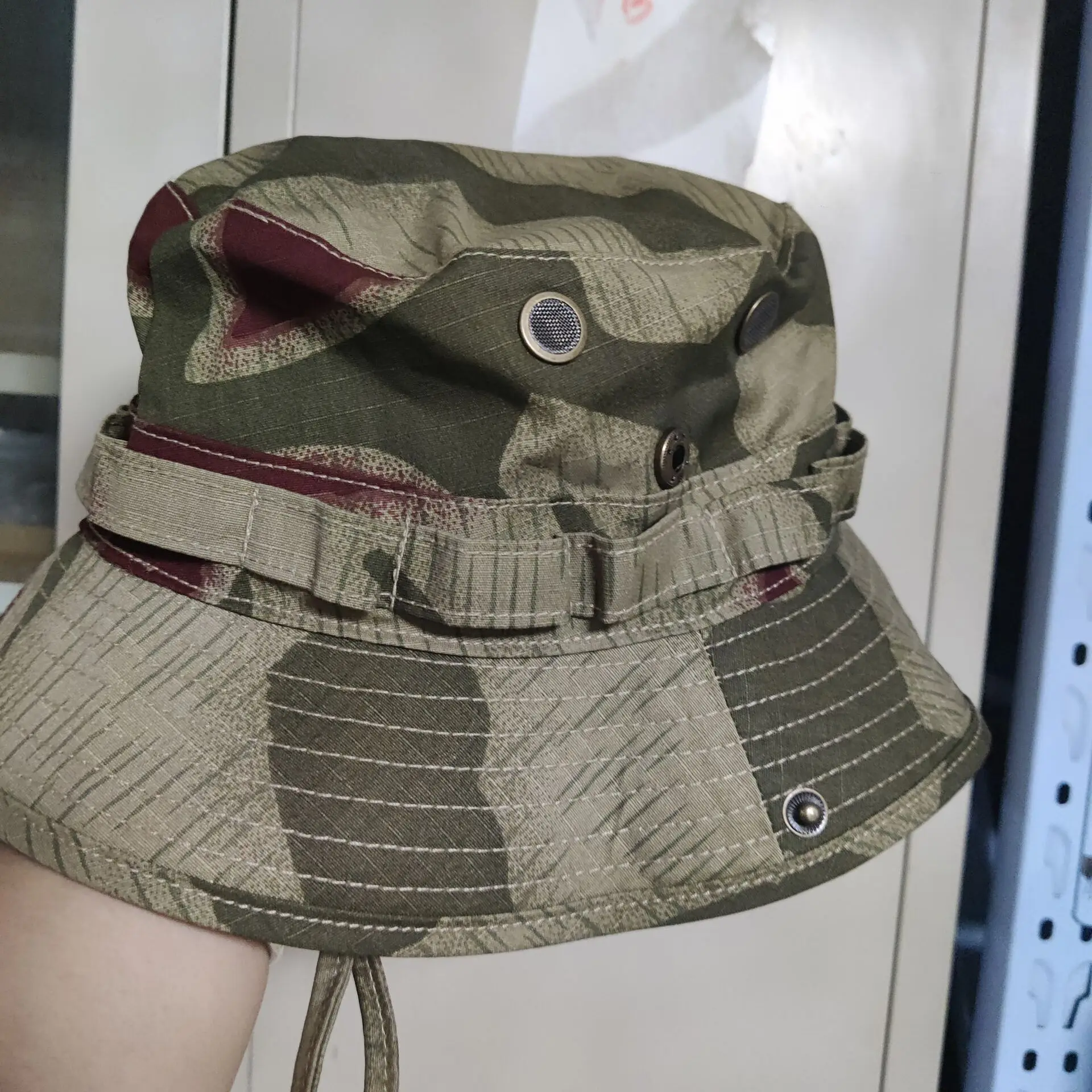 Sombrero de camuflaje táctico alemán tipo 2 para acampar al aire libre, protección solar, sombrero Bennie, sombrero de pescador - imagen 3