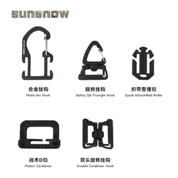 Gancho triangular QA de seguridad, hebilla de sujetadores de repuesto de liberación rápida, ganchos giratorios, hebilla de anillo en D táctico