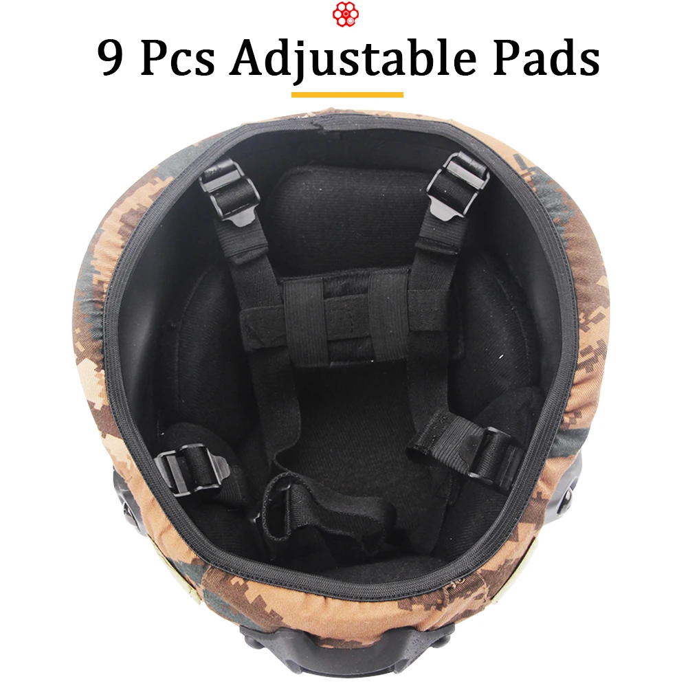 Casco Táctico MICH 2000, con Gafas de Airsoft, Linterna y Montaje NVG, para La Caza Al Aire Libre de Paintball CS - imagen 3