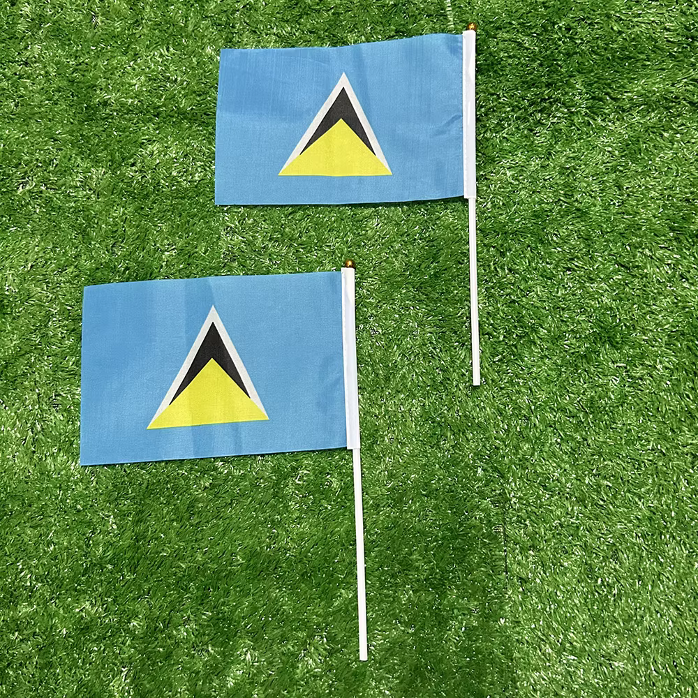Bandera Santa Lucía de mano con asta – Eventos deportivos y decoración - imagen 3