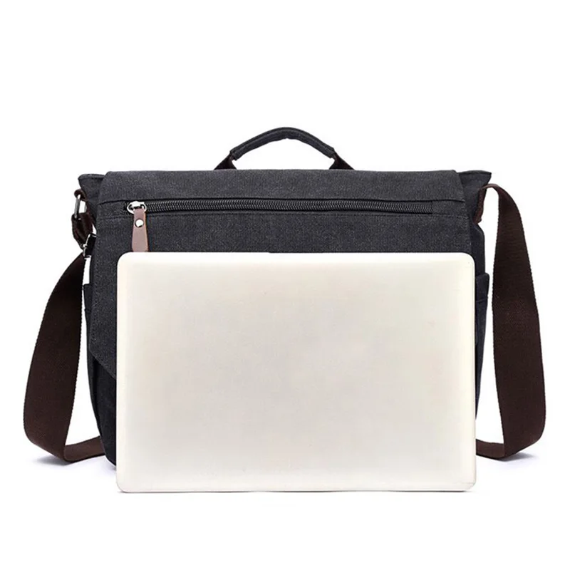 Bolso de hombro de lona para hombre, bolsas de almacenamiento para ordenador portátil, senderismo al aire libre, bolsos de viaje cruzados individuales, bolsos de mensajero Retro - imagen 5