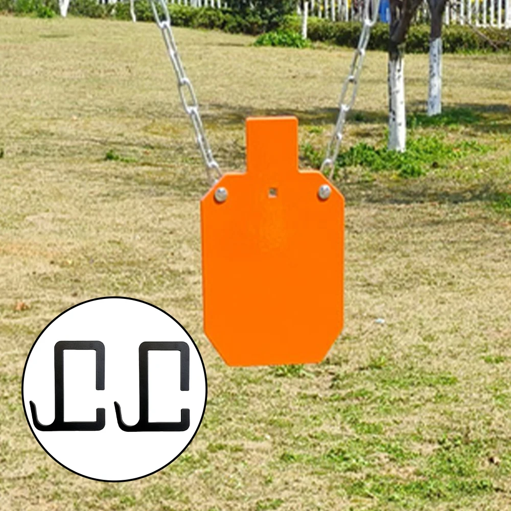 Gancho colgante de objetivo DIY, Kit de soporte de tiro de acero, Clip de gancho de soporte de objetivo con soportes de montaje para tiro al aire libre
