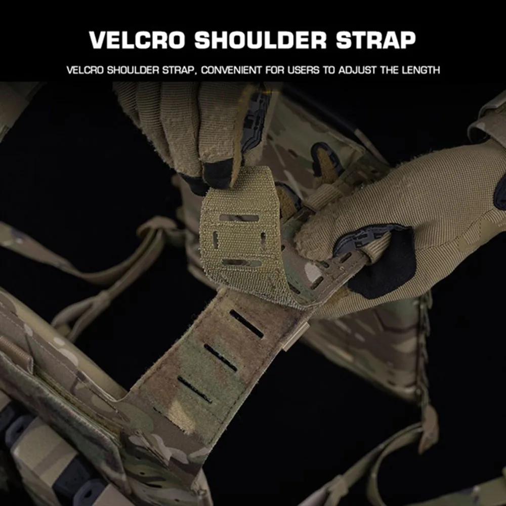 Portador de placa táctico SF ligero V2, chaleco de protección de campo al aire libre, sistema Molle de camuflaje - imagen 5