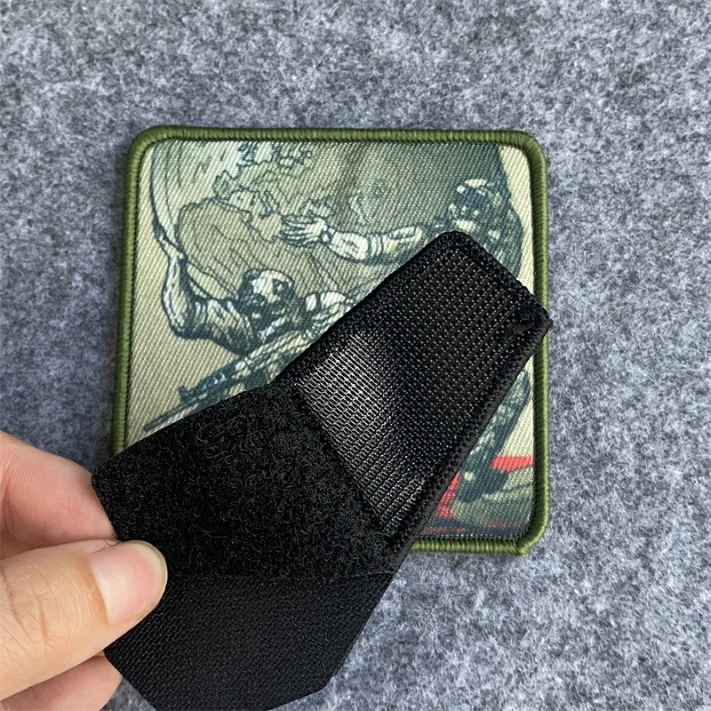 Insignia de moral táctica, parche de piedra de soporte de soldado de atlantala-no te deja ir, parches trenzados, pegatina de mochila de gancho y bucle - imagen 5
