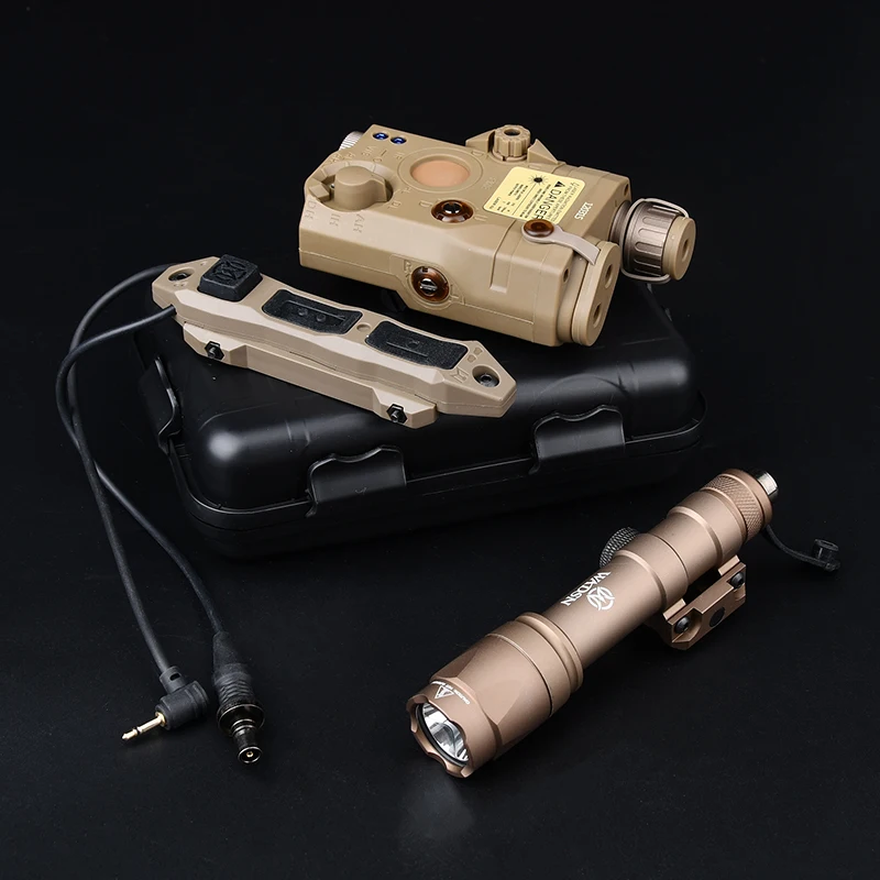 PEQ-15 linterna de Metal de caza con luz blanca LED láser de puntería roja, verde y azul con interruptor de presión de doble función compatible con riel de 20MM - imagen 4